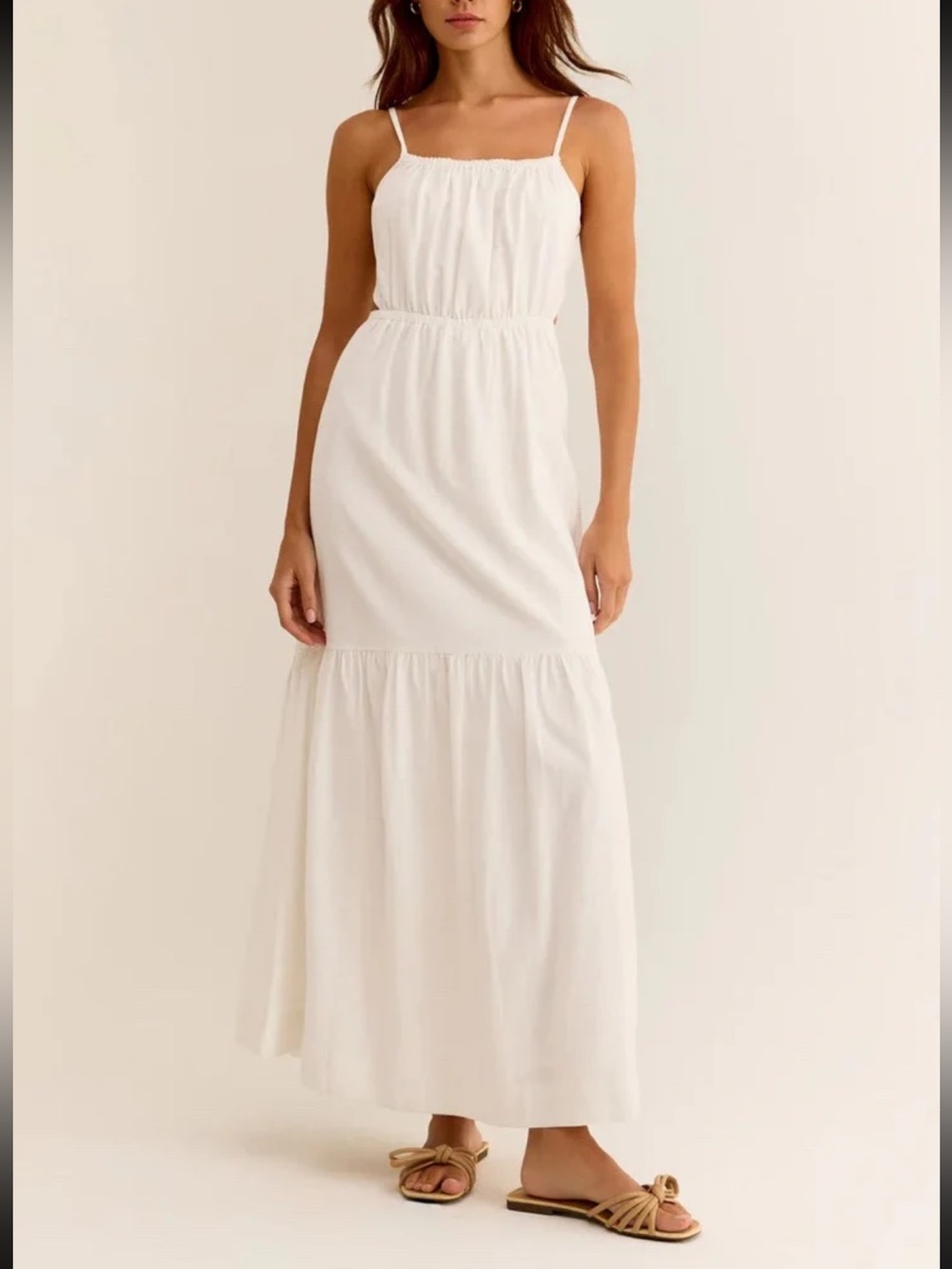 Z Supply Dewi White Tiered Maxi Dress